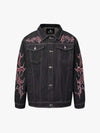 Rhinestone Thorn Graphic Denim Jacket 