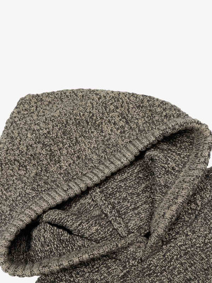 Relaxed Fit Knit Hooded Pullover Hoodie Sweater 