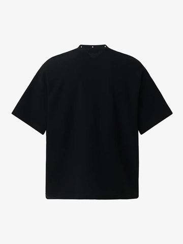Waffelstrick-T-Shirt mit gesichtslosem Porträt