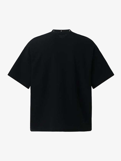 Waffelstrick-T-Shirt mit gesichtslosem Porträt