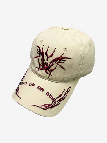 Flame Embroidered Denim Cap