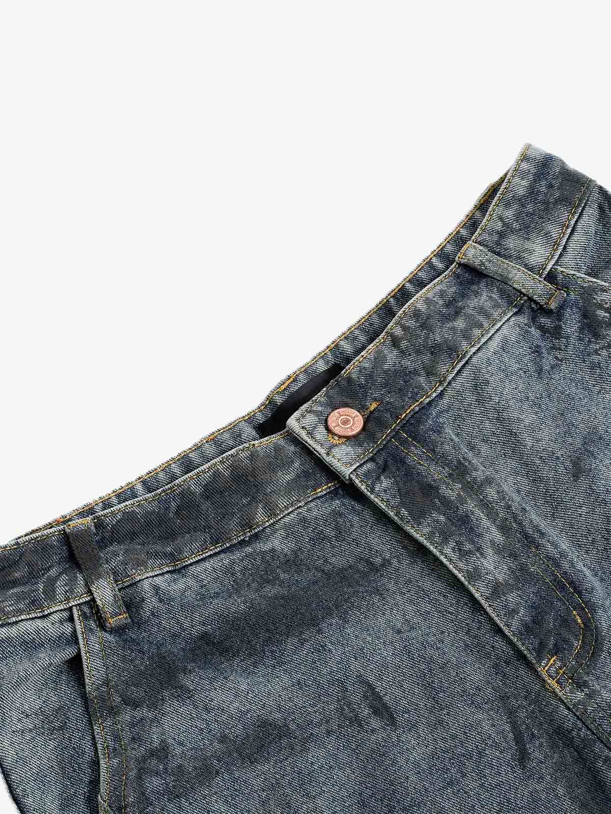 Grunge-Waschung Cargo-Denim-Shorts
