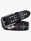 Retro Multicolor Gem Studded PU Belt 