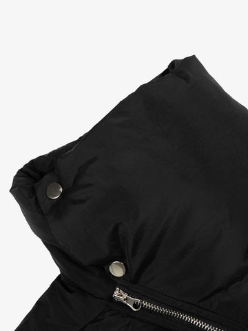 Vintage Asymmetric Zip High-Neck Puffer Jacket 