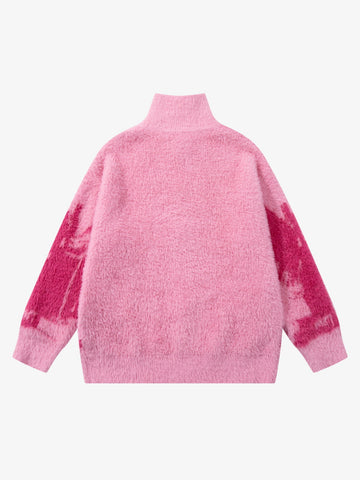 Street Subculture Angel Jacquard Cardigan Sweater 