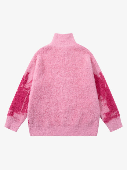 Street Subculture Angel Jacquard Cardigan Sweater 
