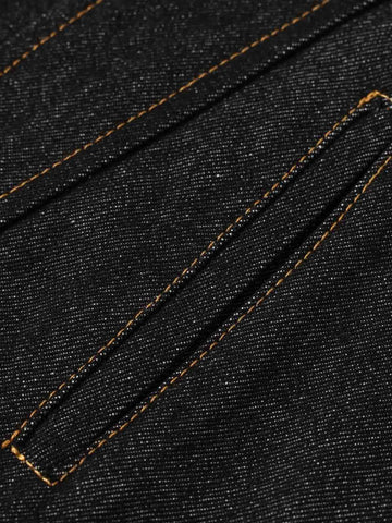 Stand Collar Clasp Detail Denim Jacket 