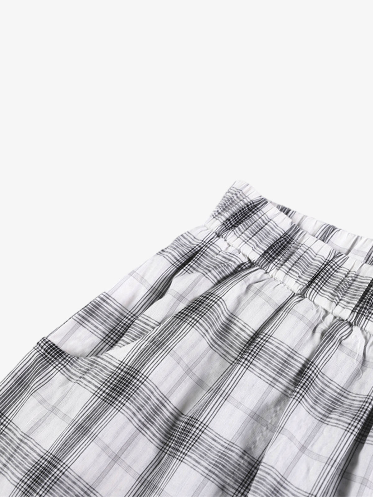 Plaid Wide-Leg Pants with Button-Front Waistband – Cotton Blend Relaxed Fit Casual Trousers