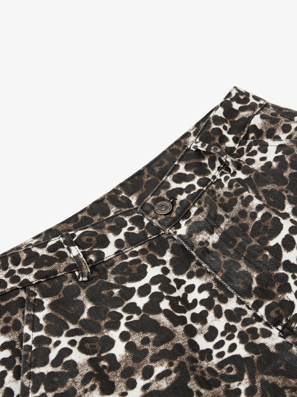 Leopard Print Cargo Wide Leg Pants 