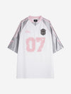 Grafik Nummer 07 Gespleißtes Raglan-T-Shirt