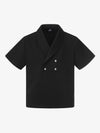 T-Shirt mit Schalkragen und Knopfleiste