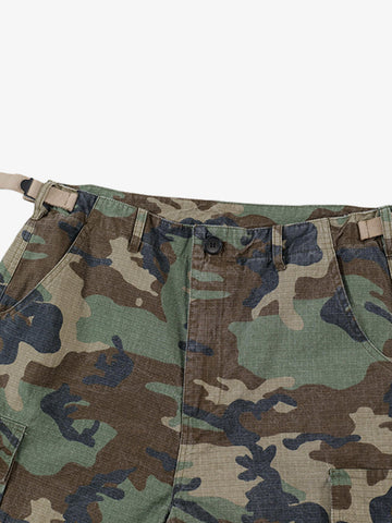Ripstop Camouflage Cargo Shorts – 100% Cotton Lightweight Military Utility Shorts