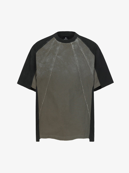 Vintage-Raglan-T-Shirt mit gewaschenen, offenen Nähten