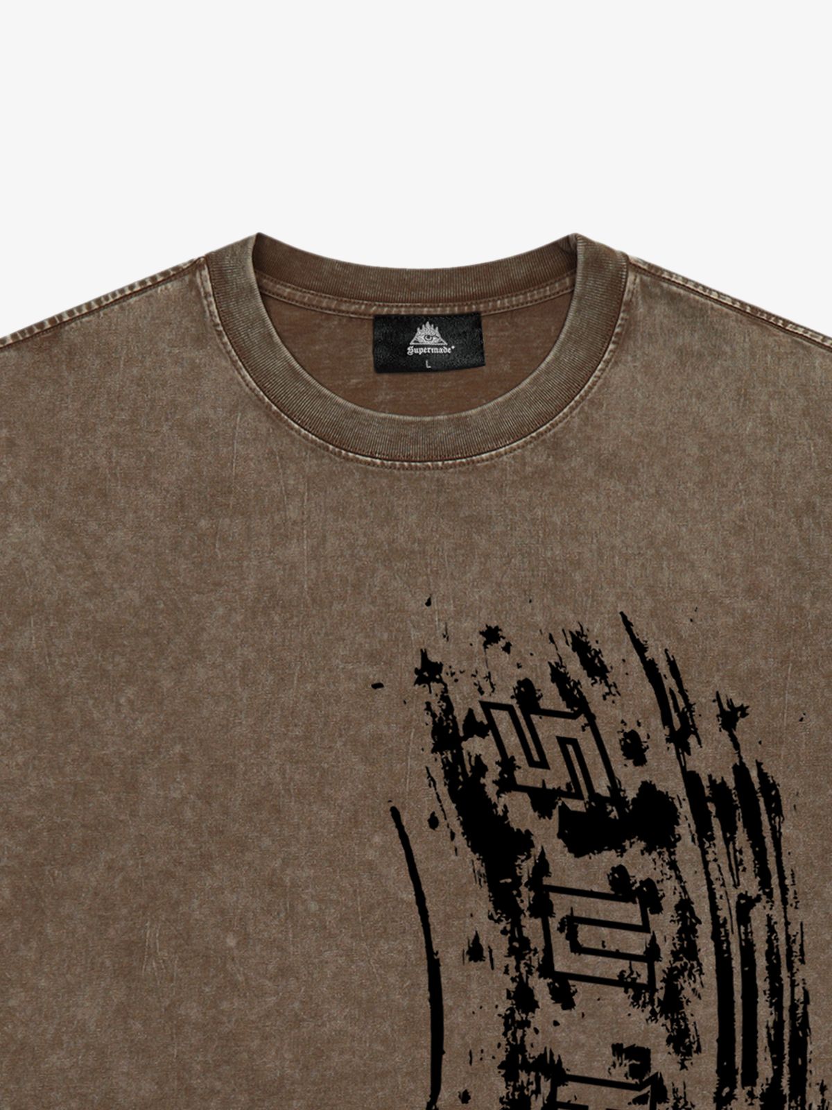 Tire Print Lettering T-Shirt 