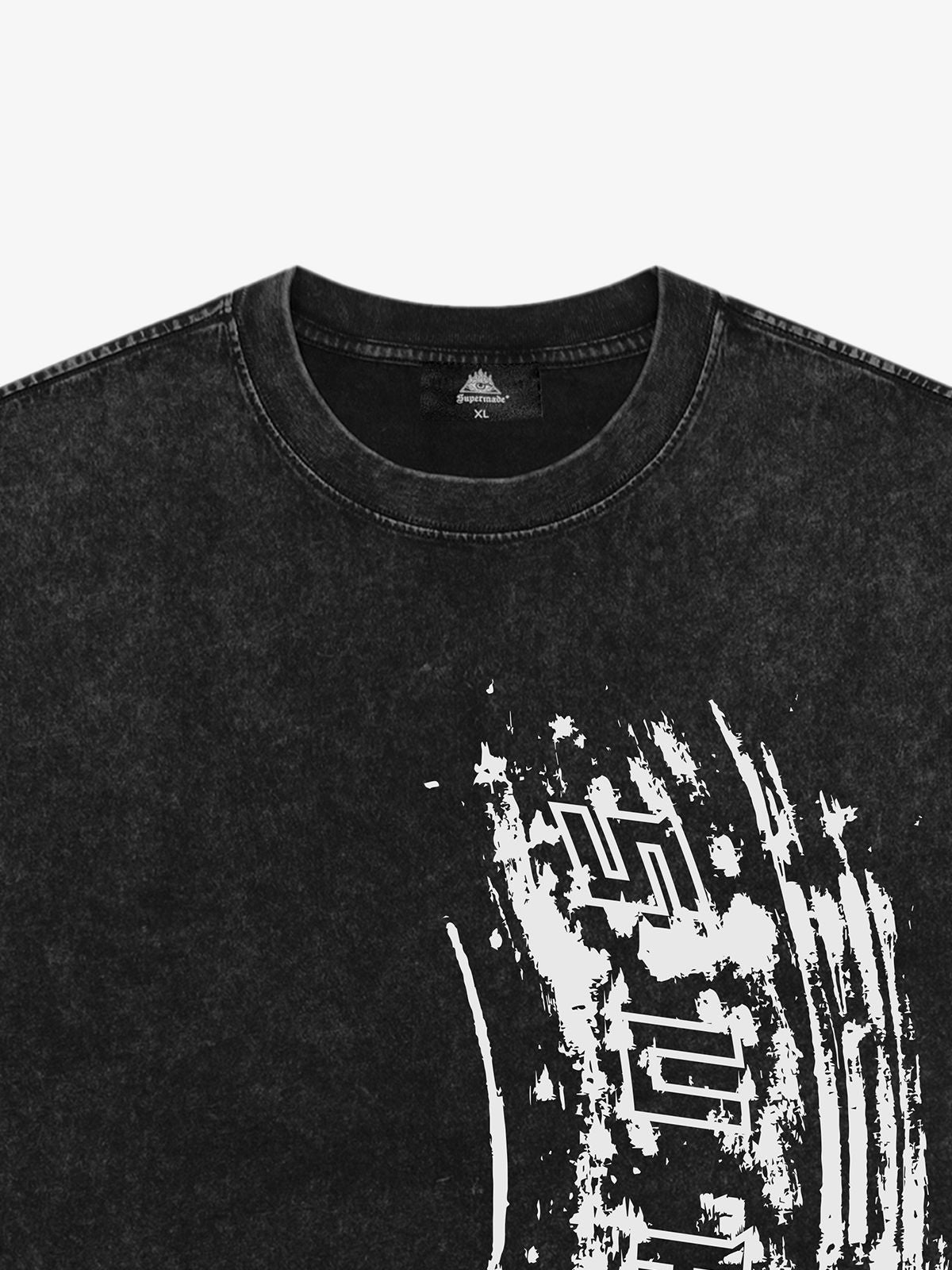 Tire Print Lettering T-Shirt 