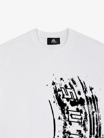 Tire Print Lettering T-Shirt 