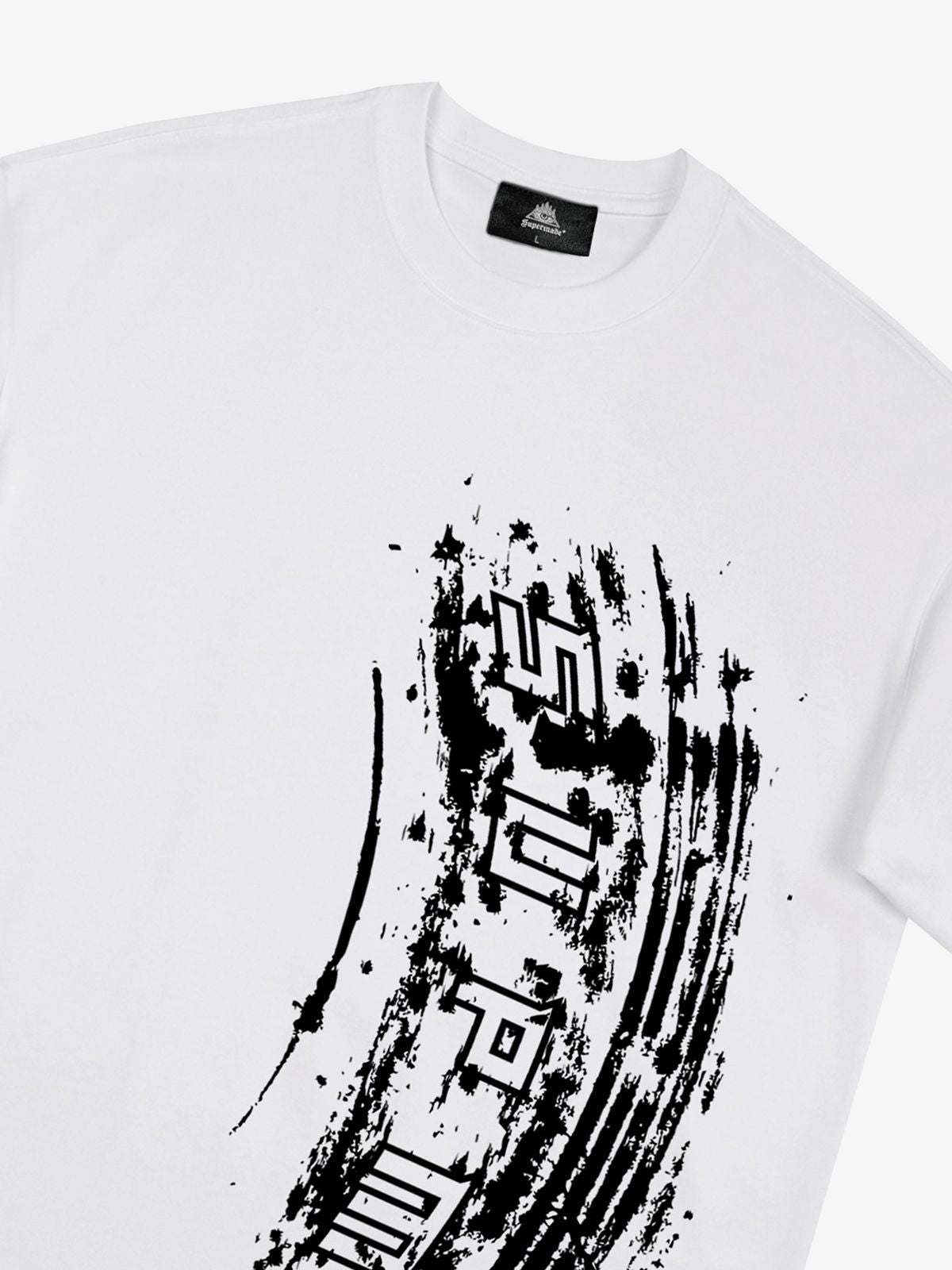 Tire Print Lettering T-Shirt 
