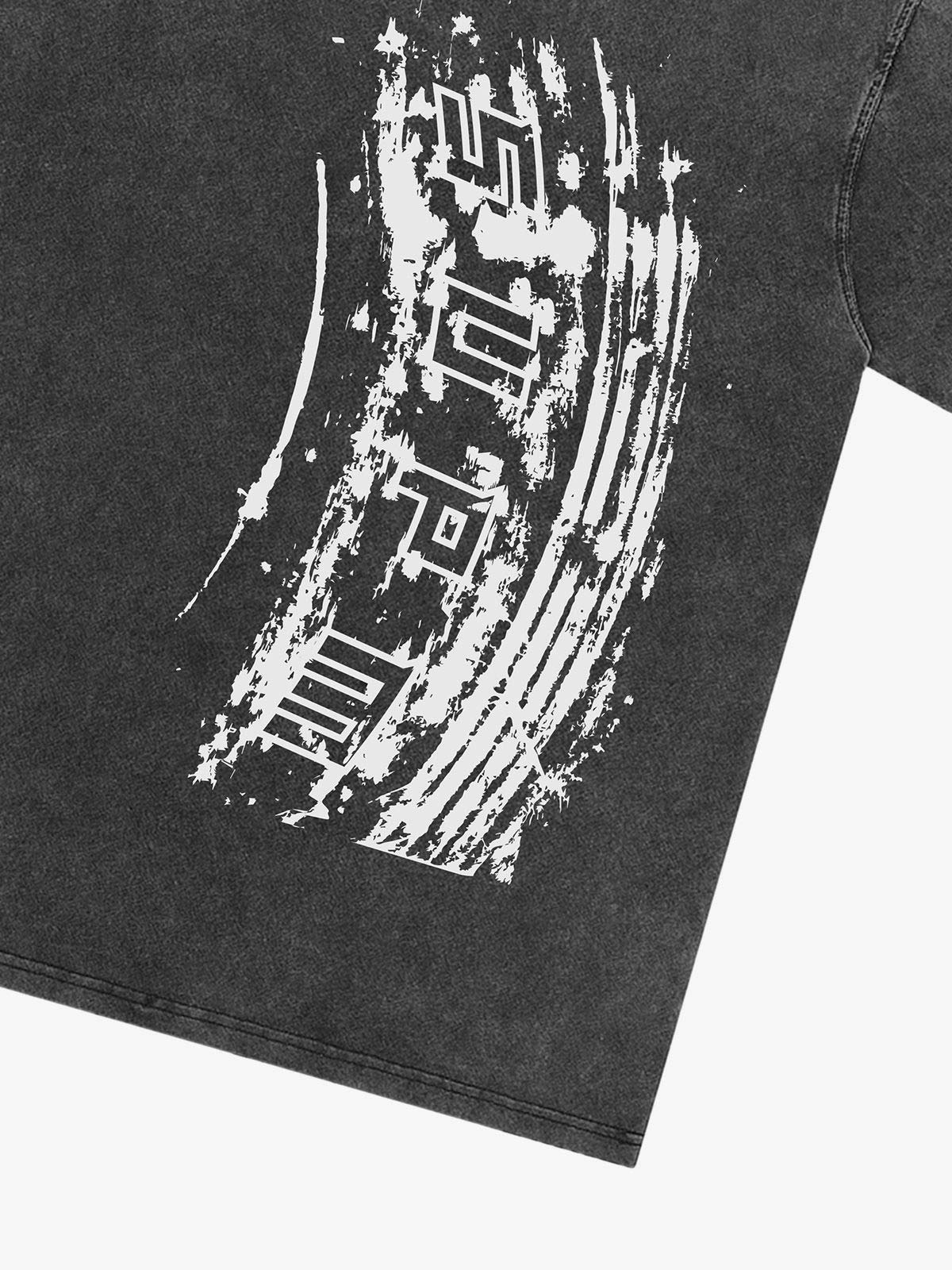 Tire Print Lettering T-Shirt 