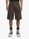 Leopardenmuster Baumwoll-Jorts mit weitem Bein