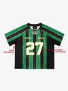 Original Retro Striped Spliced Sports Jersey T-Shirt - 2422 