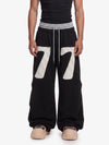 Sweatpants mit doppelter Taille und Raffung