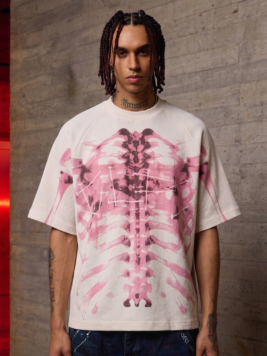 T-Shirt mit Rippenmuster und Farbverlauf