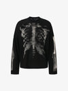 Waffel-Sweatshirt mit Skelett-Motiv - 2495