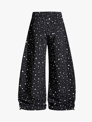 Star Pattern Side Stripe Baggy Track Pants 
