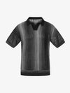 Gradient Textured Knit Polo Shirt 