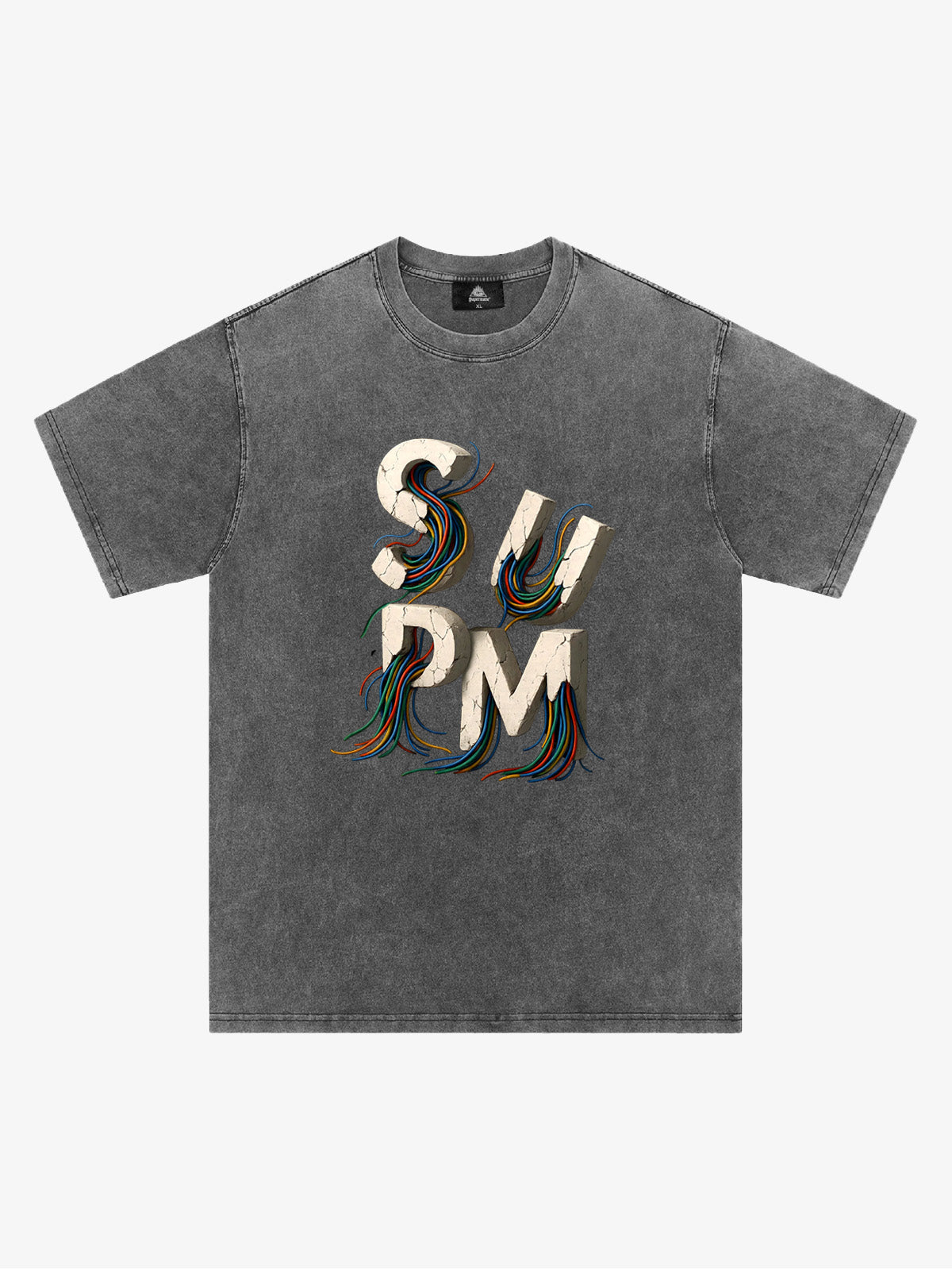 SPMD Letter Cable Graphic T-Shirt 