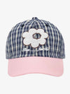 Baseballkappe mit Karomuster und Blumenstickerei