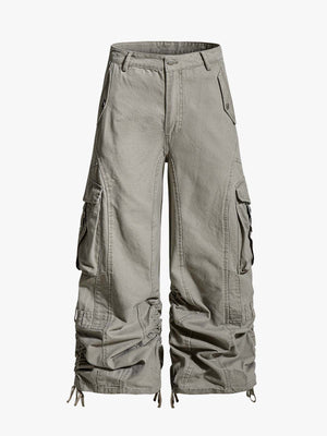 Ruched Cuffs Curved Cargo Pants 