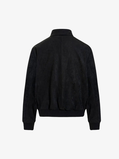 Vintage Stand Collar Metal Button-Structured Bomber Jacket 