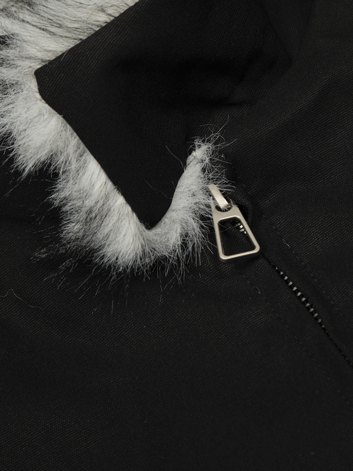 Vintage Stand Collar Fur Lined Bomber Jacket 