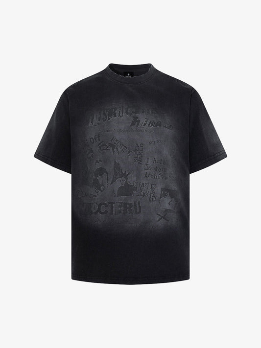 Washed Distressed Graphic Print T-Shirt 