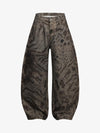 Leopard Tiger Curved-Leg Jeans