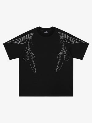 Y2K Cyber Aesthetic Rhinestone Graphic T-Shirt 