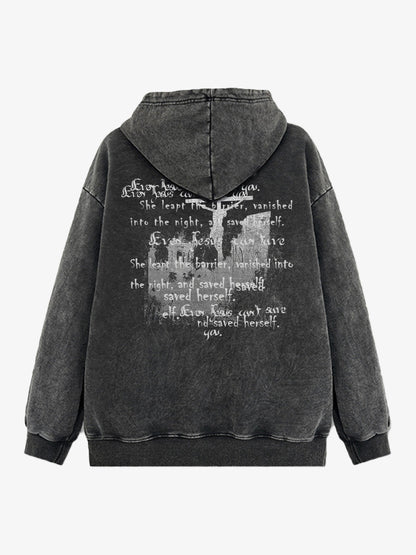 Metallic Script Letter Cross Graphic Hoodie 