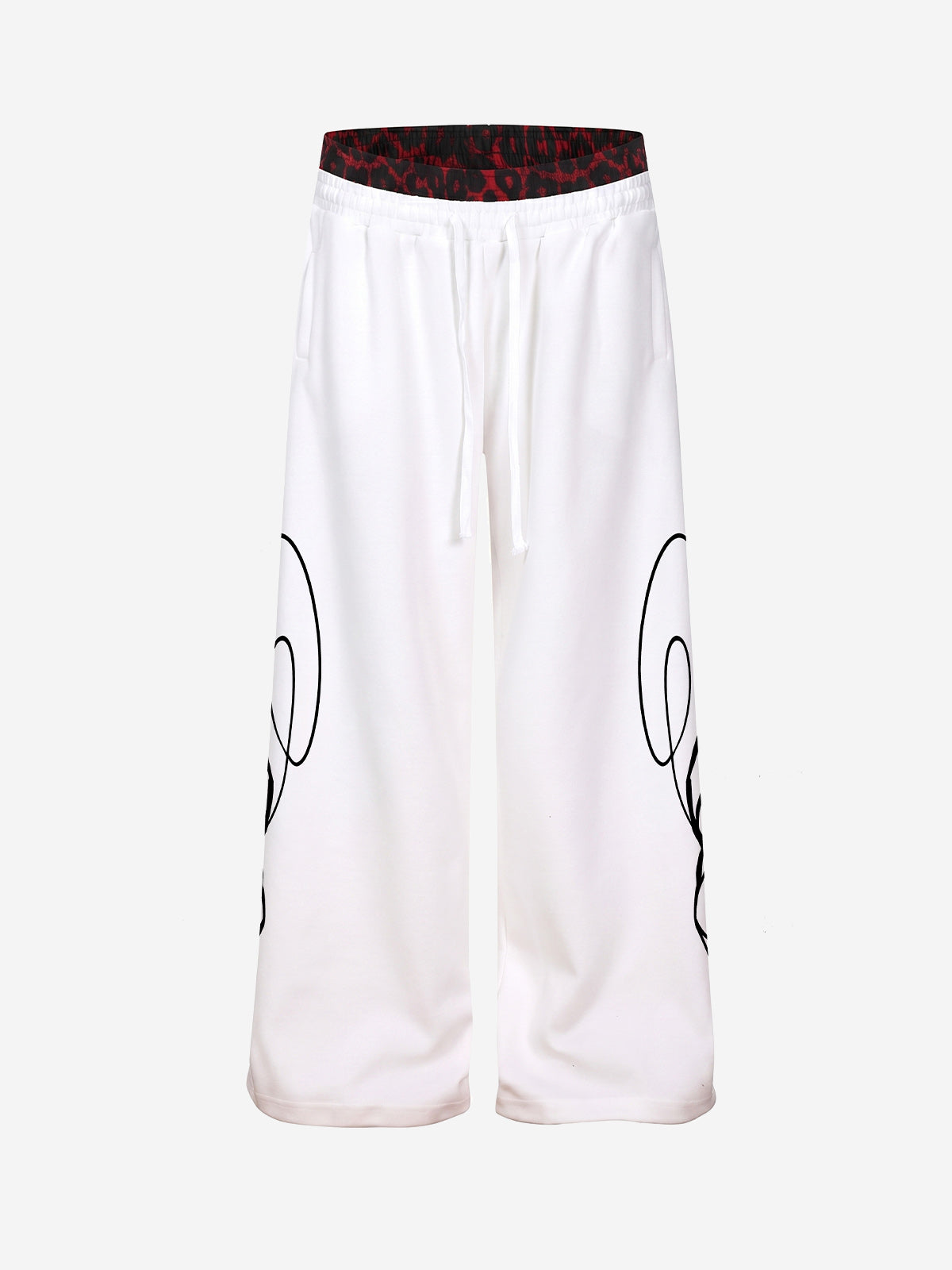 Contrast Leopard Patchwork Casual Pants