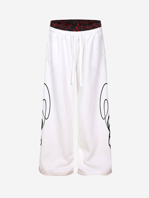 Contrast Leopard Patchwork Casual Pants