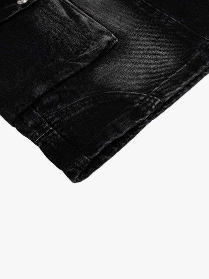 Cargo-Jeansshorts mit mehreren Taschen