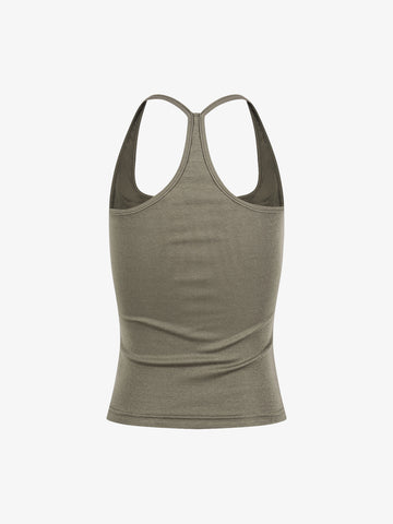 Tanktop mit Union-Jack-Motiv und Racerback-Ausschnitt – Tanktop aus Baumwollmischgewebe mit Nieten