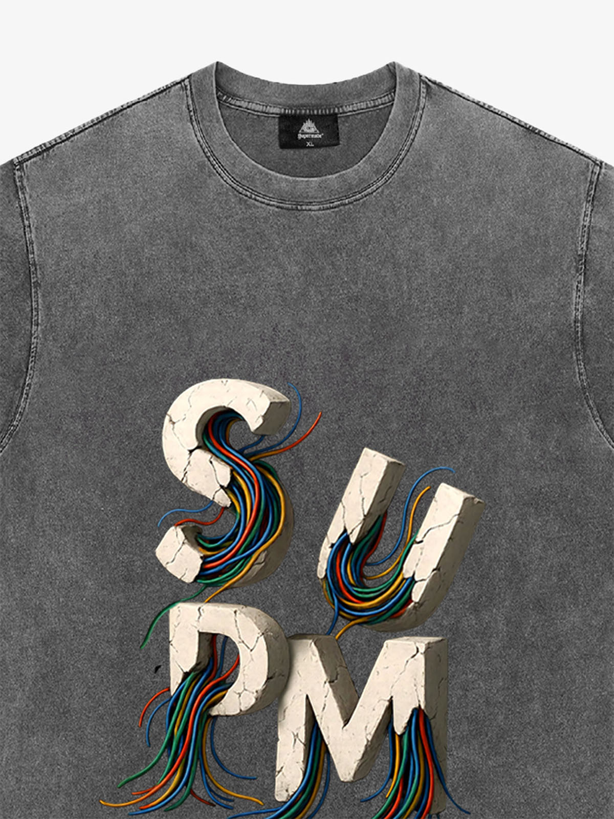 SPMD Letter Cable Graphic T-Shirt 