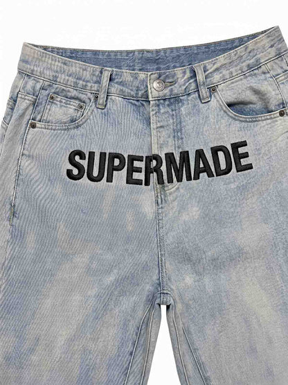 Vintage Washed Straight-Leg Jeans