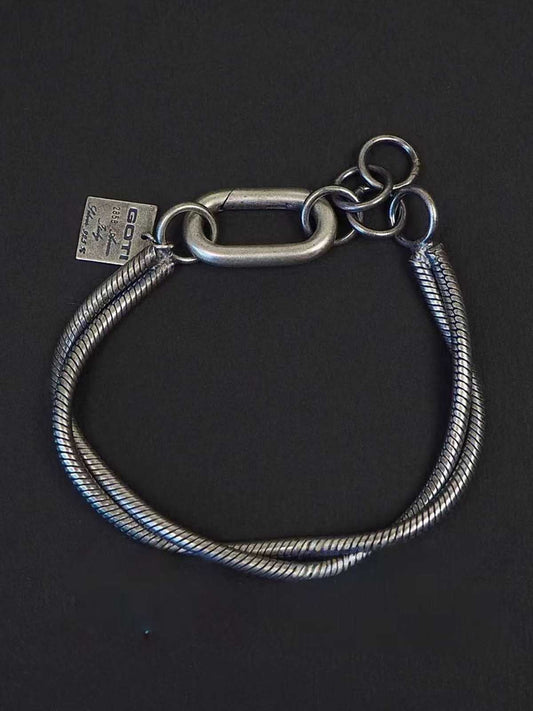 Robustes Armband aus Schlangenkette im Used-Look