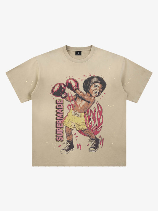 Oversize-T-Shirt mit Boxmotiv