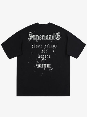 Gothic Skull Spiderweb Graphic T-Shirt 