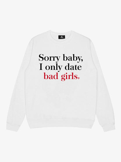 Street Contrast Design Slogan Print Round Neck Sweatshirt 