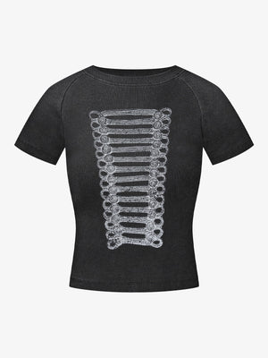 Geripptes Stricktop – Figurbetontes Basic-Teil aus Stretch-Baumwollmischung