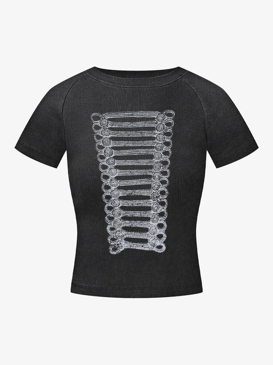 Geripptes Stricktop – Figurbetontes Basic-Teil aus Stretch-Baumwollmischung